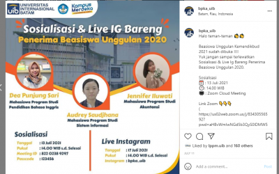 Socialization and Live Instagram with Unggulan Scholarship (BU) Recipients 2020