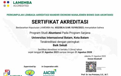 Program Studi Akuntansi di Universitas Internasional Batam Raih Akreditasi “Baik Sekali”