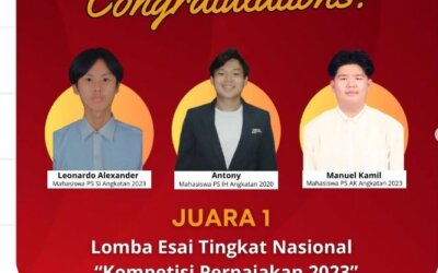 Mahasiswa Ilmu Hukum yang berhasil Meraih Juara 1 Lomba Esai Tingkat Nasional Kompetisi Perpajakan 2023