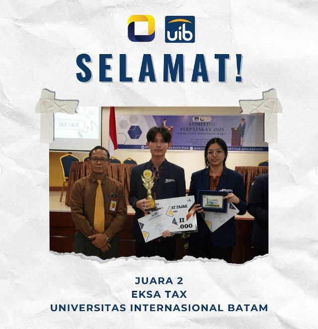 Accounting Students Win 2nd Place in the University-wide Tax Debate Competition in the Riau Islands.